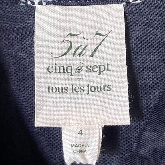 NWT Cinq a Sept Beryl Mini Blue Navy Dress Ruched Size 4 - Picture 13 of 14